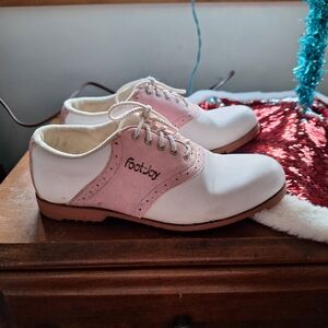 FootJoy Women's Pink and White Athletic Shoes